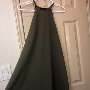 Short Army Green Halter Top Dress